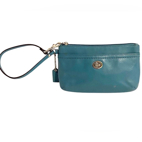 Coach vintage blue leather wristlet - Picture 1 of 6